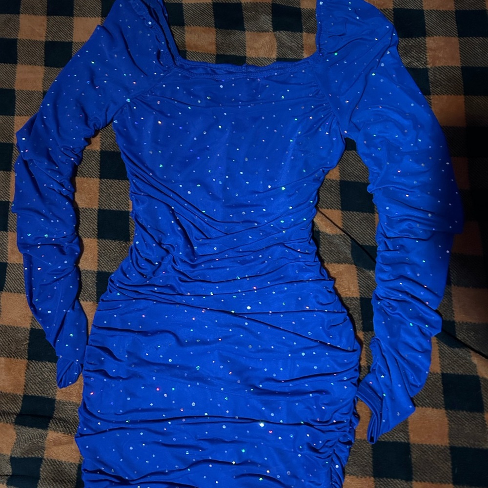 SHEIN Royal Blue Long Sleeve Dress